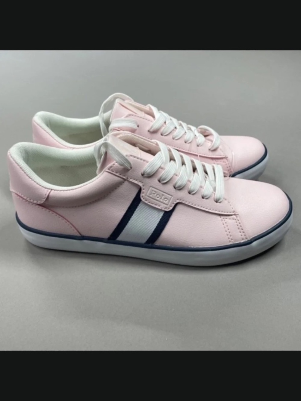NEW Polo Ralph Lauren Shoes Womens 5.5 pink leather sneaker preppy casual - Picture 2 of 9